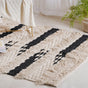 Beige and Black Living Room Rug