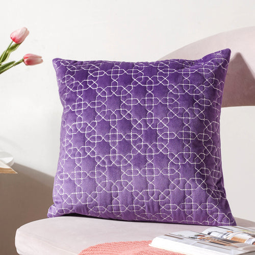 Violet Abstract Cushion Cover 16 inch