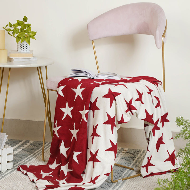 Maroon Star Throw
