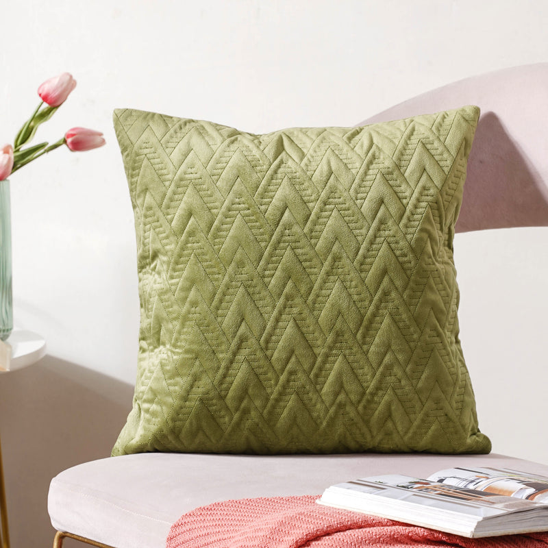 Grey Green Abstract Cushion Cover 16 Inch