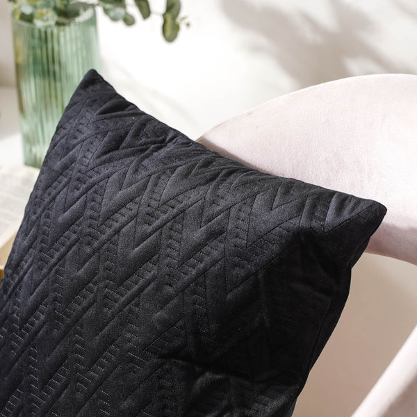 Jet Black Abstract Cushion Cover 16 inch