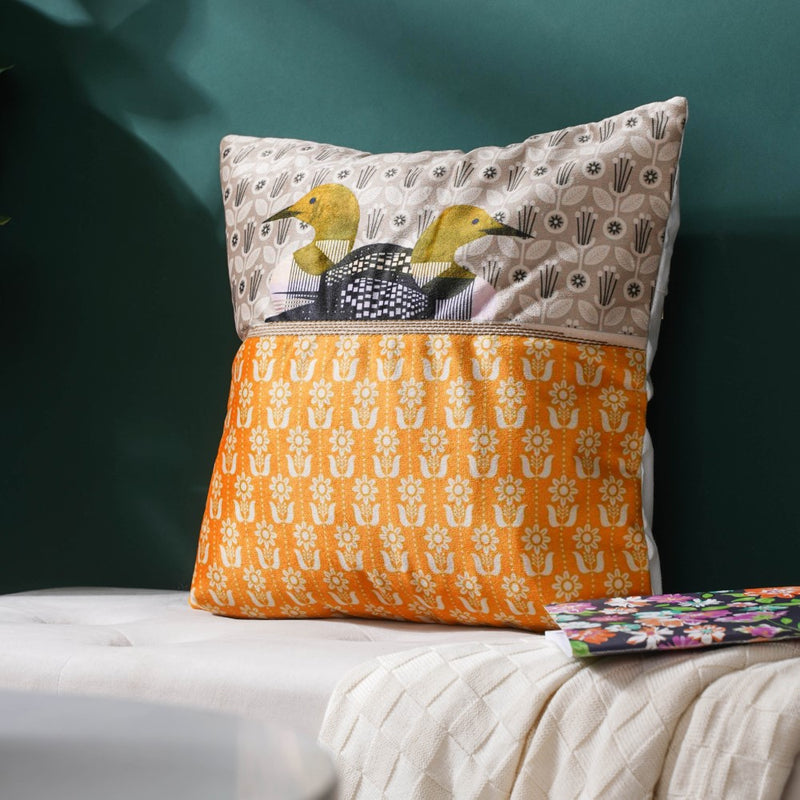 Twin Ducks Velvet Cushion Cover 16 inch