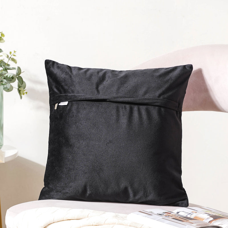 Jet Black Abstract Cushion Cover 16 inch
