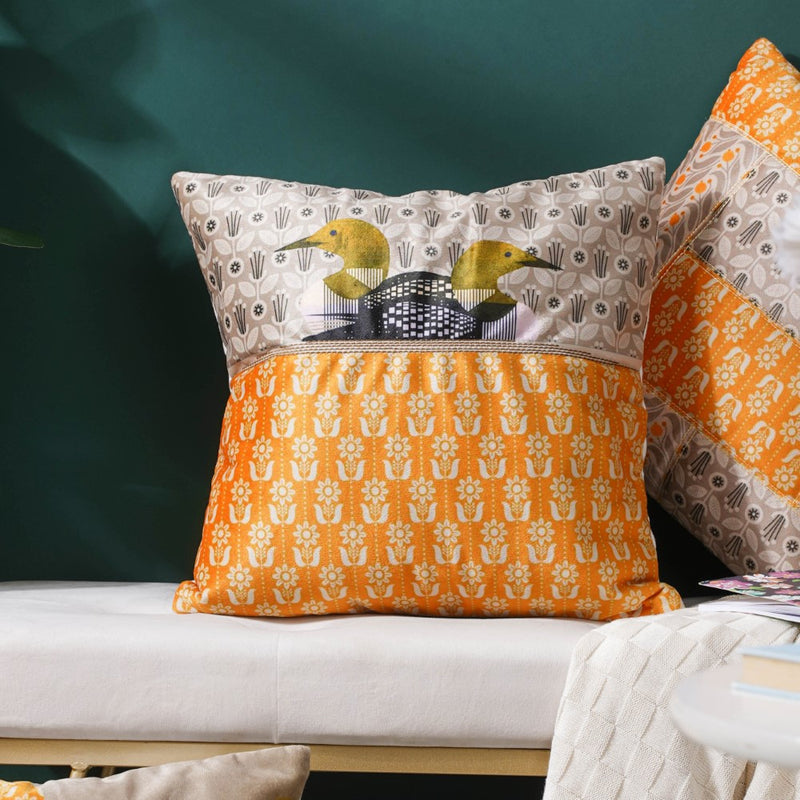 Twin Ducks Velvet Cushion Cover 16 inch