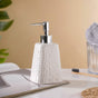 Textured Ceramic Dispenser With Nozzle White 7 Inch