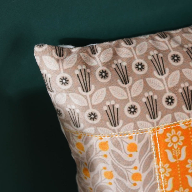 Patchwork Florals Velvet Cushion Cover 16 inch