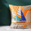 Twin Boats Velvet Cushion Cover 16 inch