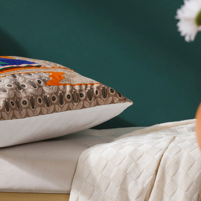 Twin Boats Velvet Cushion Cover 16 inch