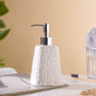 Textured Ceramic Dispenser With Nozzle White 7 Inch