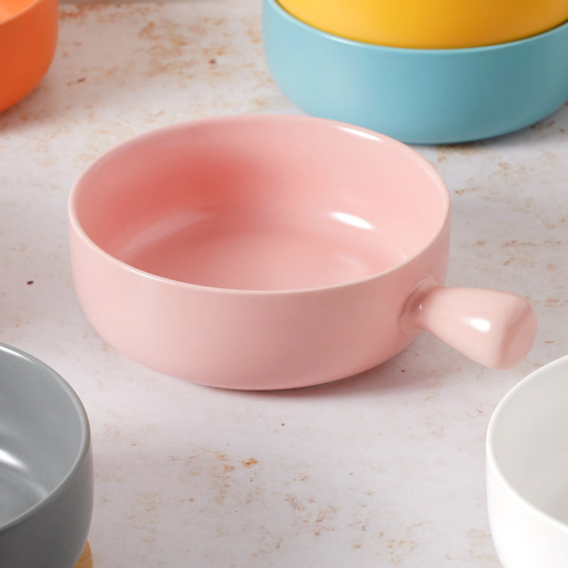 Oven Bowl With Lid - Ceramic bowl, salad bowls, serving bowl with lid, snack bowls, bowl with handle, oven bowl | Bowls for dining table & home decor