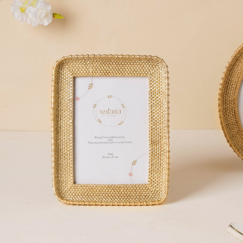Gold Basket Photo Frame - Picture frames and photo frames online | Room decoration items