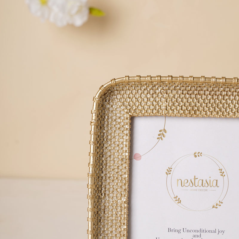Gold Basket Photo Frame - Picture frames and photo frames online | Room decoration items