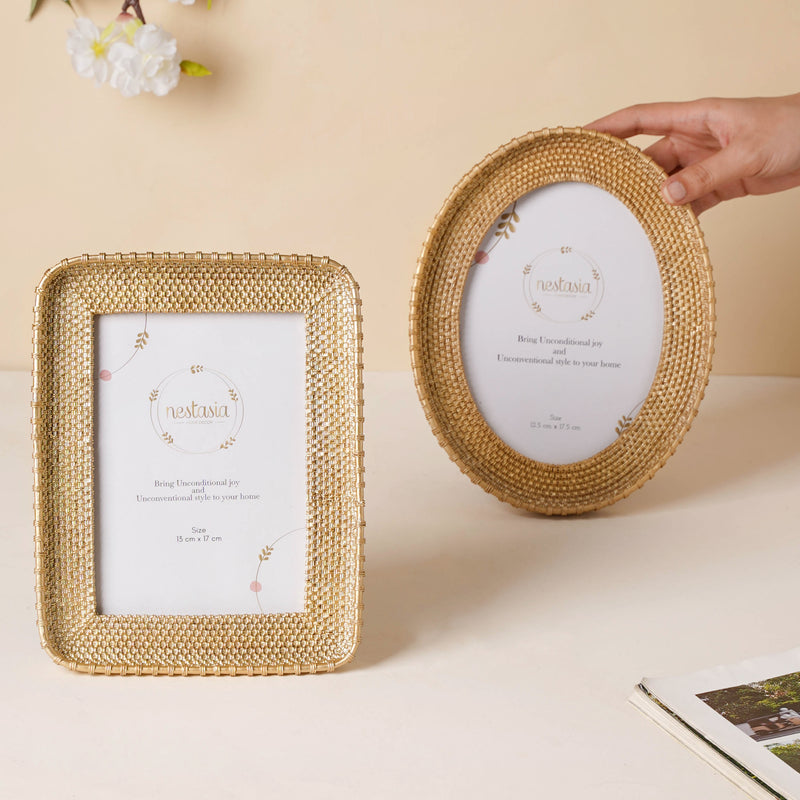 Gold Basket Photo Frame - Picture frames and photo frames online | Room decoration items