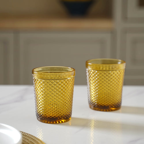 Amber Water Glass Set of 2