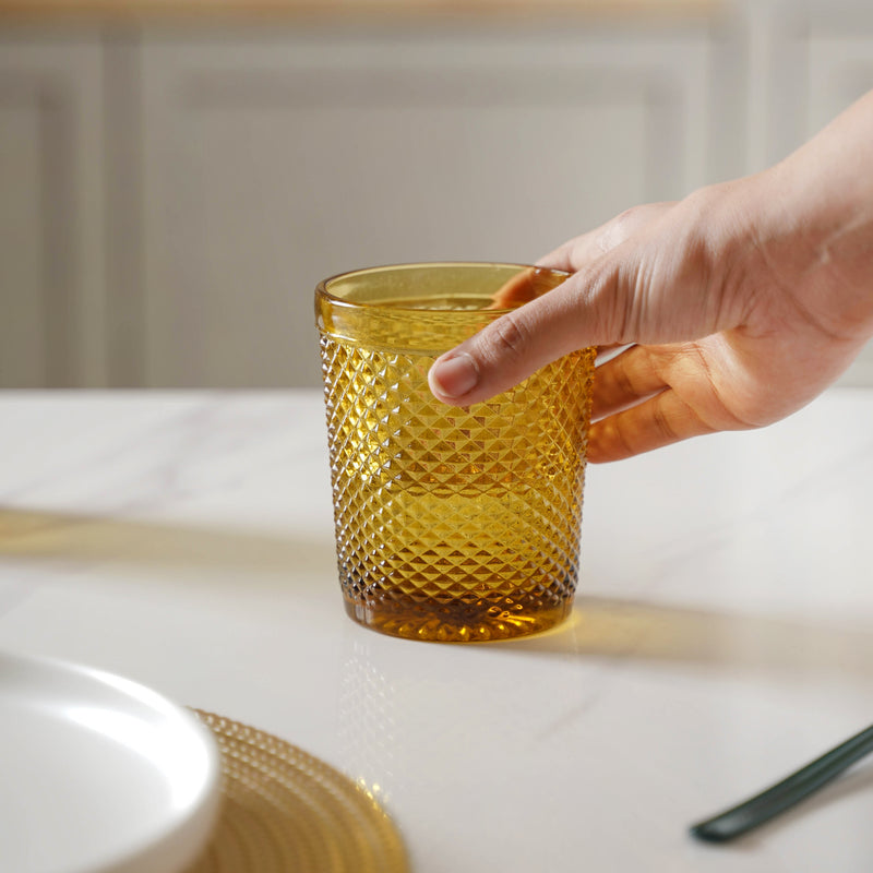 Amber Water Glass Set of 2