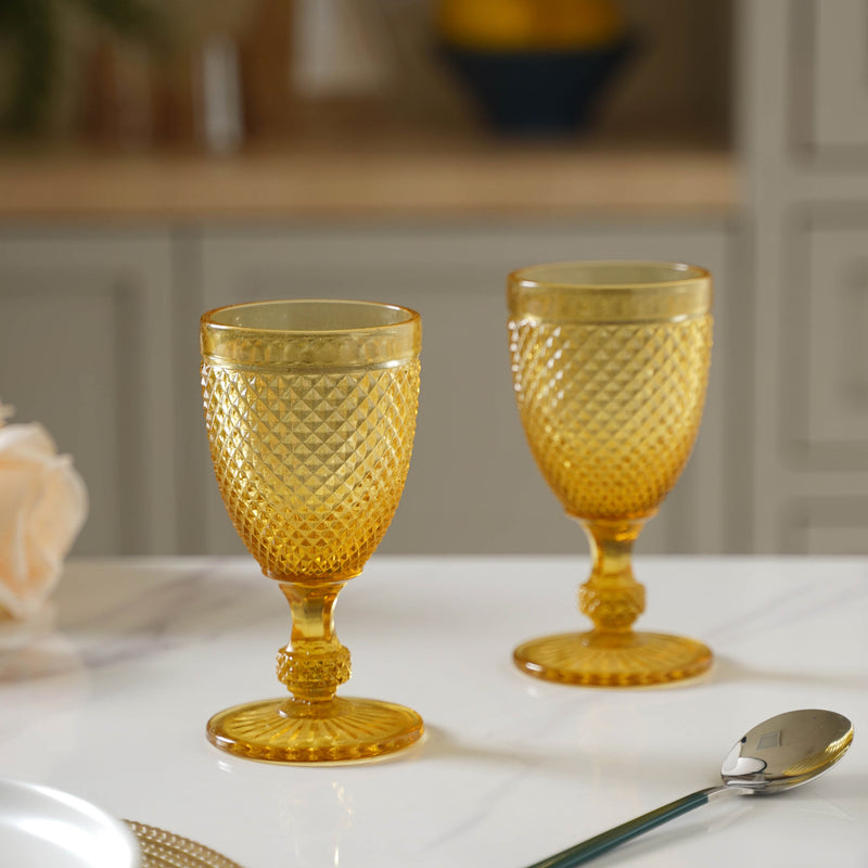 Stemmed Crystal Glass Set of 2