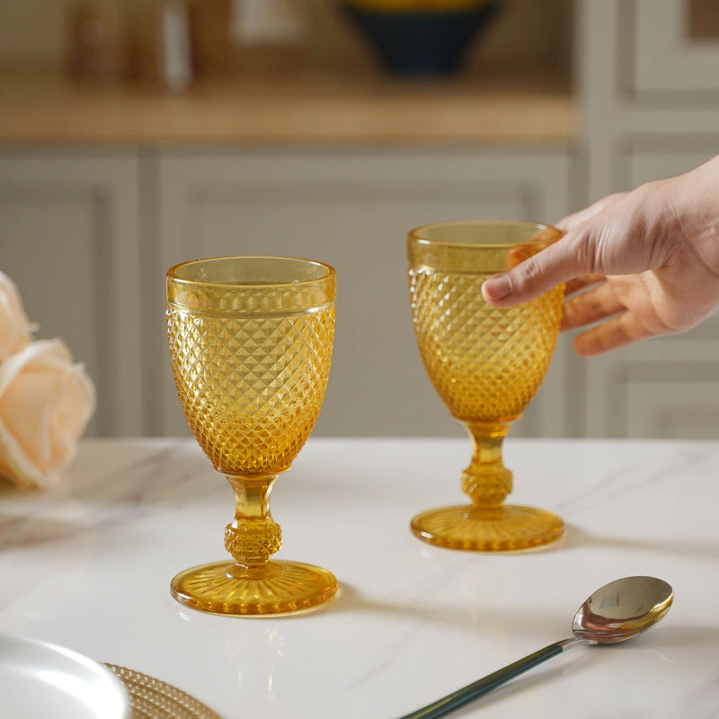 Stemmed Crystal Glass Set of 2