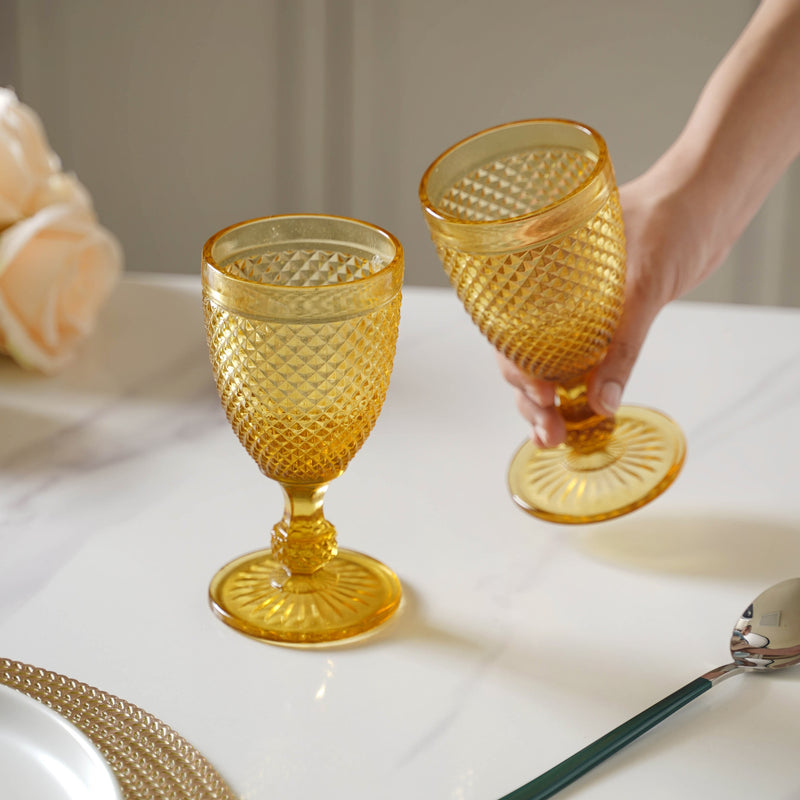 Stemmed Crystal Glass Set of 2