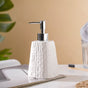 Textured Ceramic Dispenser With Nozzle White 7 Inch