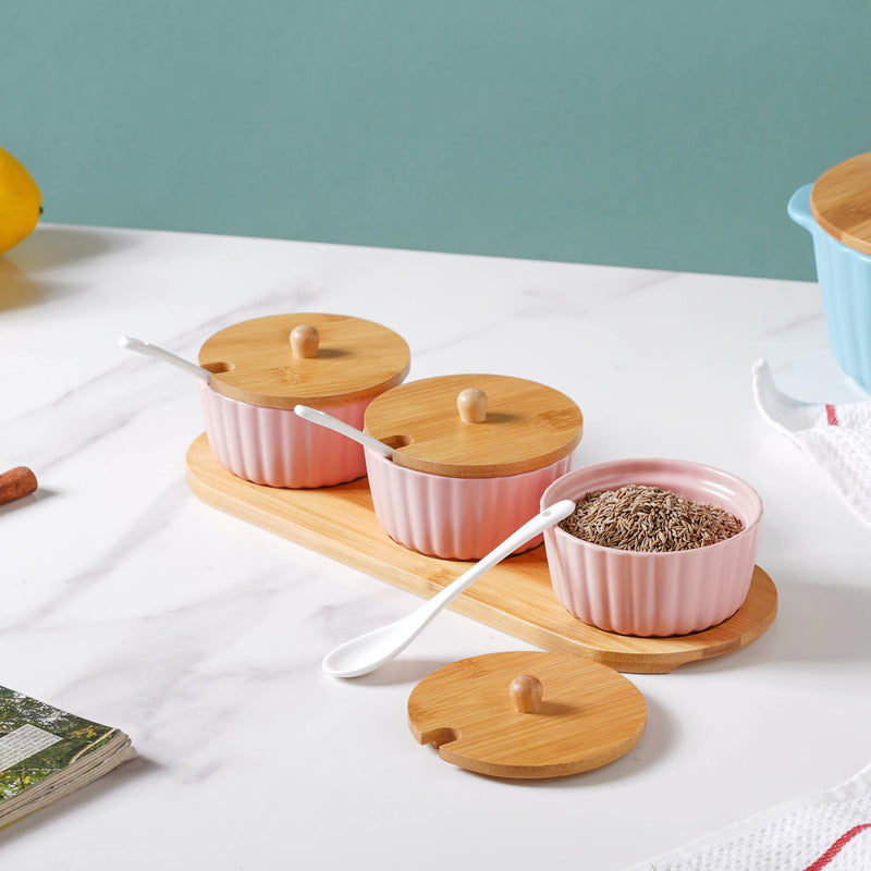 Berry Blush Pink Spice Jar Set Of 3 - Jar