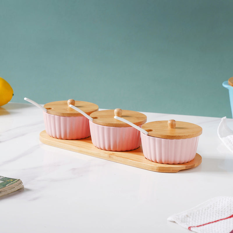 Berry Blush Pink Spice Jar Set Of 3 - Jar
