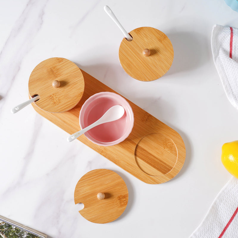 Berry Blush Pink Spice Jar Set Of 3 - Jar