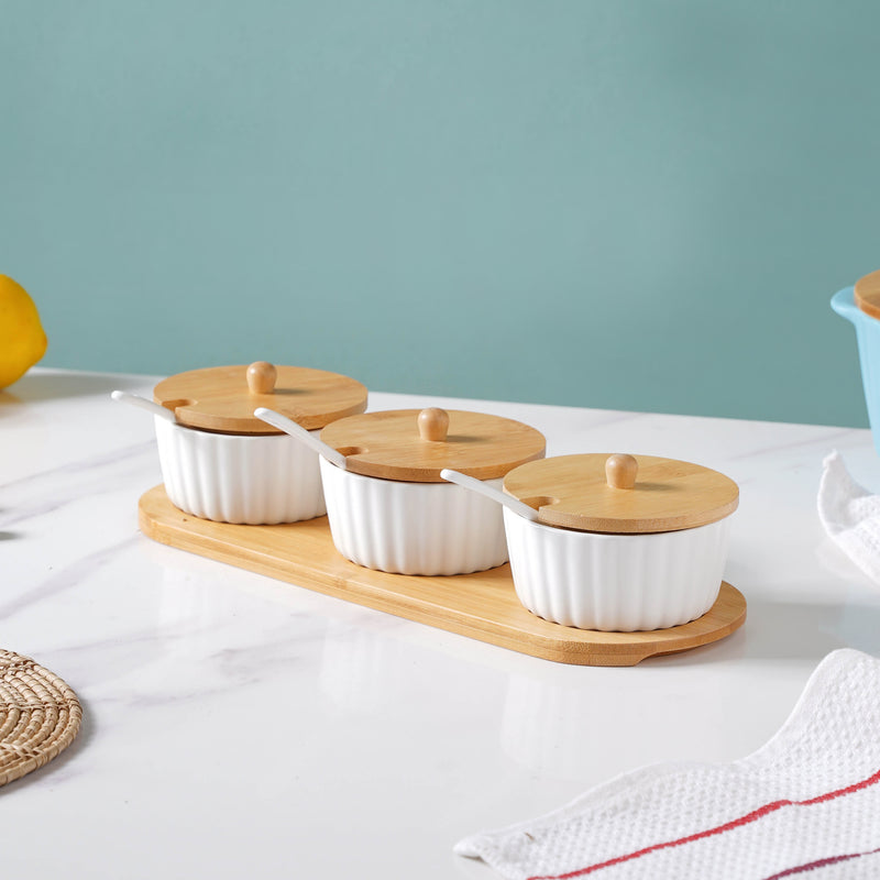 Sugar White Spice Jar Set Of 3 - Jar