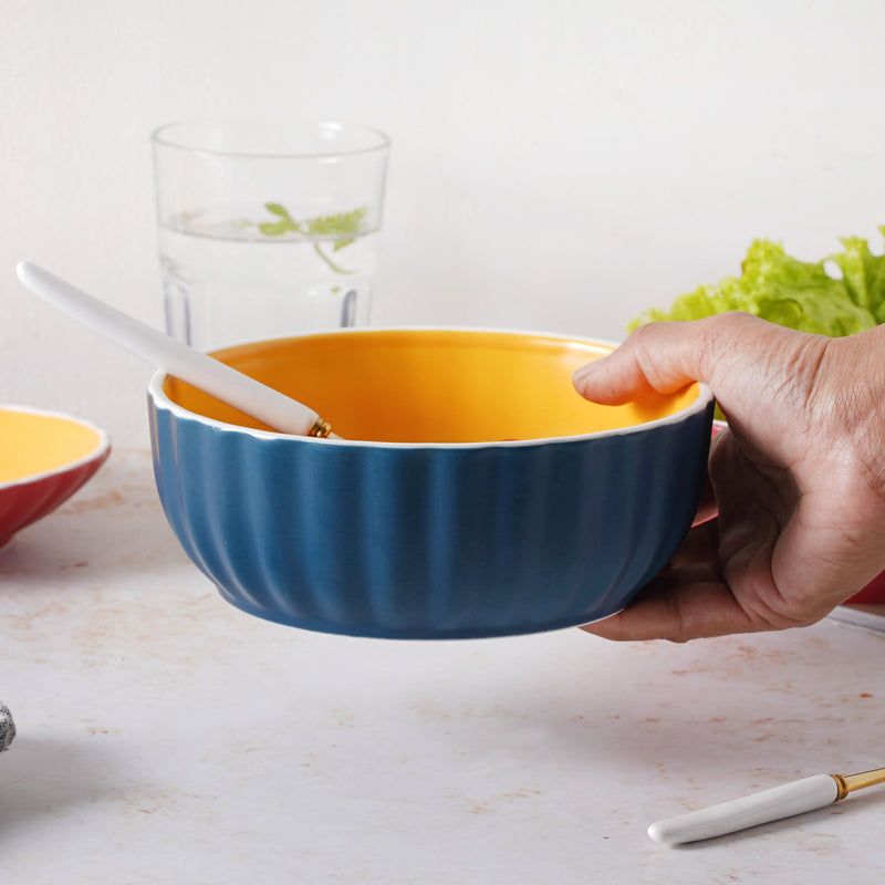 Chrome Salad Bowl 550 ml - Bowl,ceramic bowl, snack bowls, curry bowl, popcorn bowls | Bowls for dining table & home decor