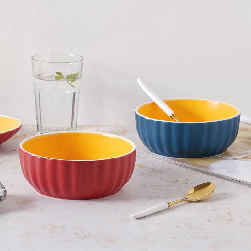 Chrome Salad Bowl 550 ml - Bowl,ceramic bowl, snack bowls, curry bowl, popcorn bowls | Bowls for dining table & home decor