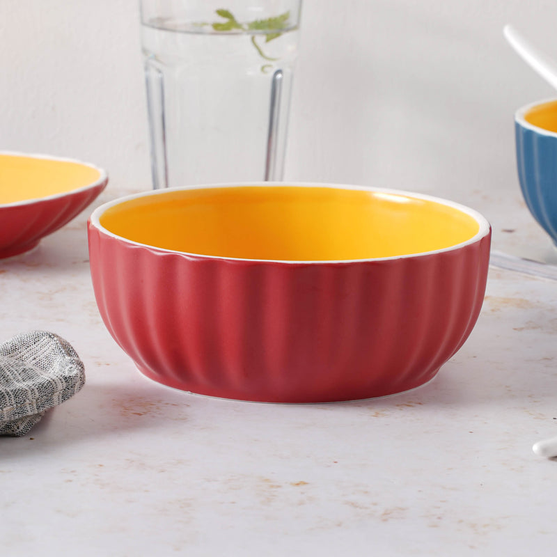 Chrome Salad Bowl 550 ml - Bowl,ceramic bowl, snack bowls, curry bowl, popcorn bowls | Bowls for dining table & home decor