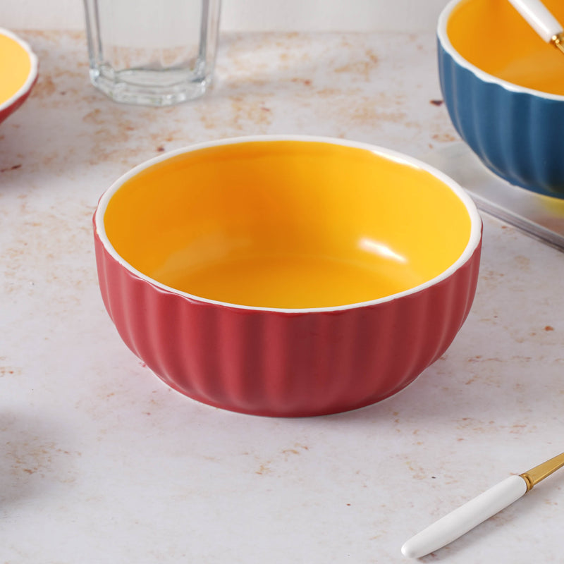 Chrome Salad Bowl 550 ml - Bowl,ceramic bowl, snack bowls, curry bowl, popcorn bowls | Bowls for dining table & home decor