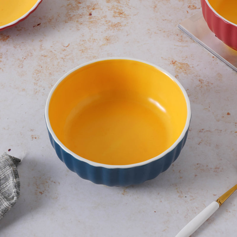 Chrome Salad Bowl 550 ml - Bowl,ceramic bowl, snack bowls, curry bowl, popcorn bowls | Bowls for dining table & home decor