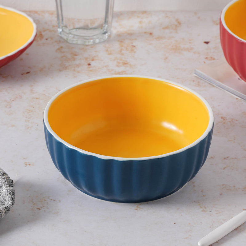 Chrome Salad Bowl 550 ml - Bowl,ceramic bowl, snack bowls, curry bowl, popcorn bowls | Bowls for dining table & home decor