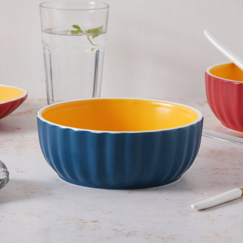 Chrome Salad Bowl 550 ml - Bowl,ceramic bowl, snack bowls, curry bowl, popcorn bowls | Bowls for dining table & home decor