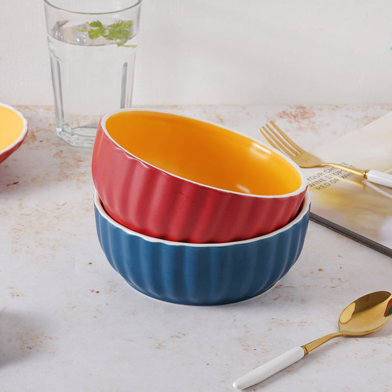 Chrome Salad Bowl 550 ml - Bowl,ceramic bowl, snack bowls, curry bowl, popcorn bowls | Bowls for dining table & home decor