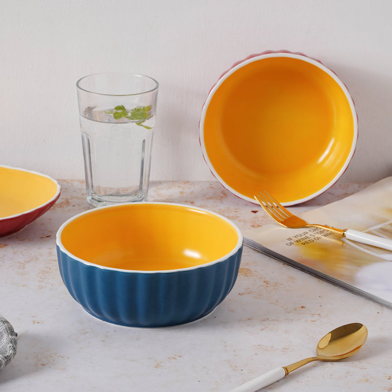 Chrome Salad Bowl 550 ml - Bowl,ceramic bowl, snack bowls, curry bowl, popcorn bowls | Bowls for dining table & home decor