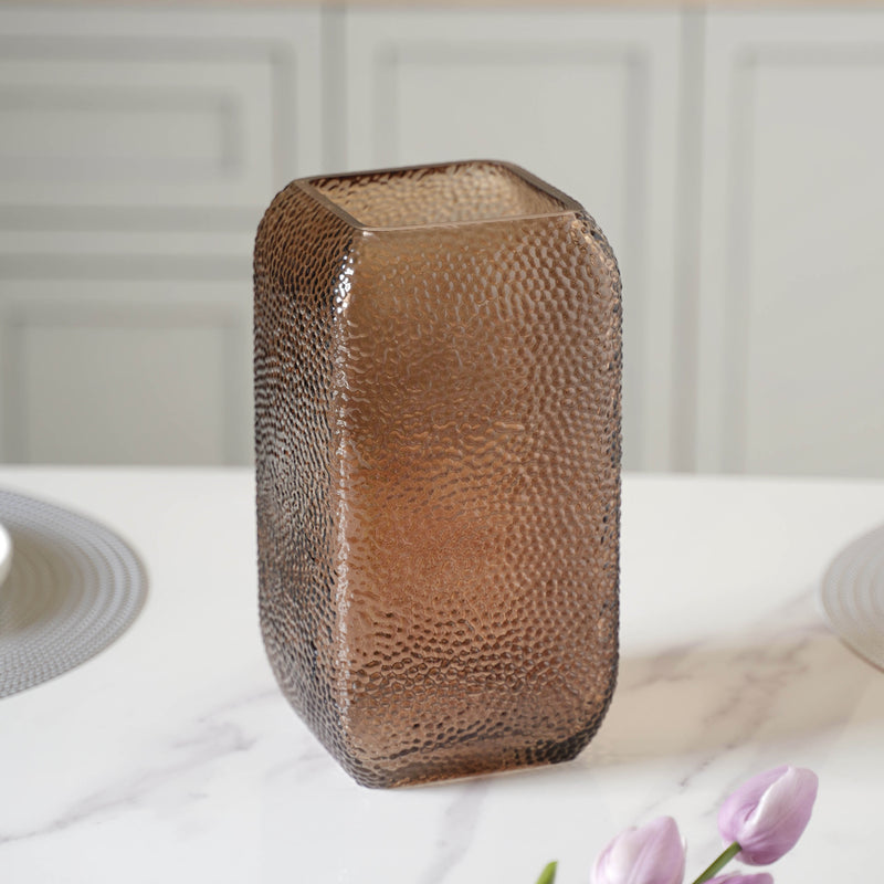 Art Deco Vase Large - Glass flower vase for home decor, office and gifting | Home decoration items