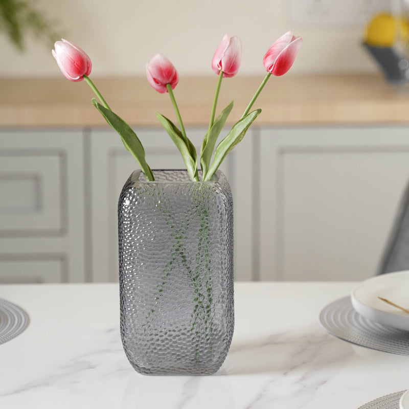 Art Deco Vase Small - Glass flower vase for home decor, office and gifting | Home decoration items