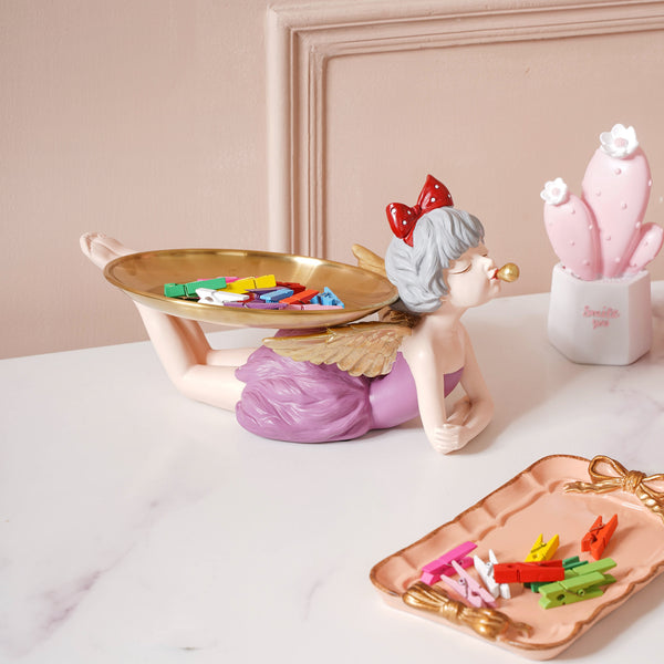 Purple Angel Platter - Showpiece | Home decor item | Room decoration item