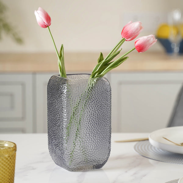 Art Deco Vase Small - Glass flower vase for home decor, office and gifting | Home decoration items