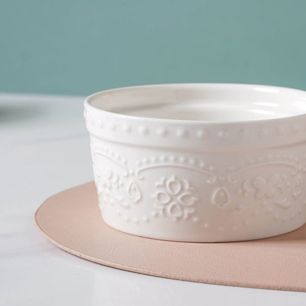 White Truffle Textured Pudding Bowl - Baking Dish