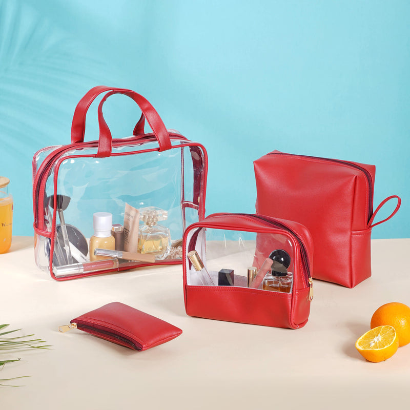 Red Travel Kit Set of 4