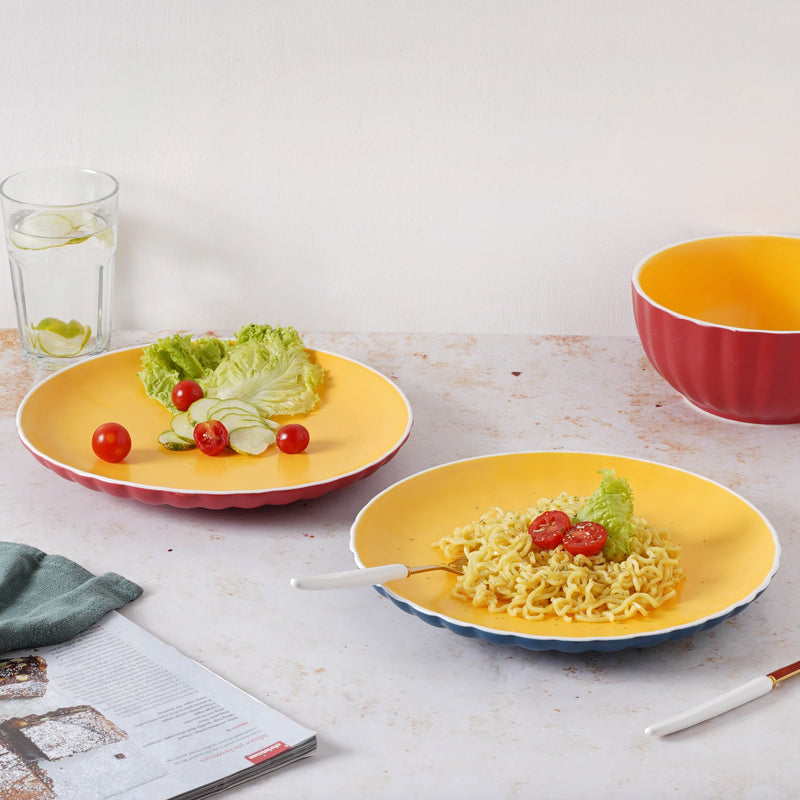 Chrome Dinner Plate 9.5 Inch - Serving plate, rice plate, ceramic dinner plates| Plates for dining table & home decor