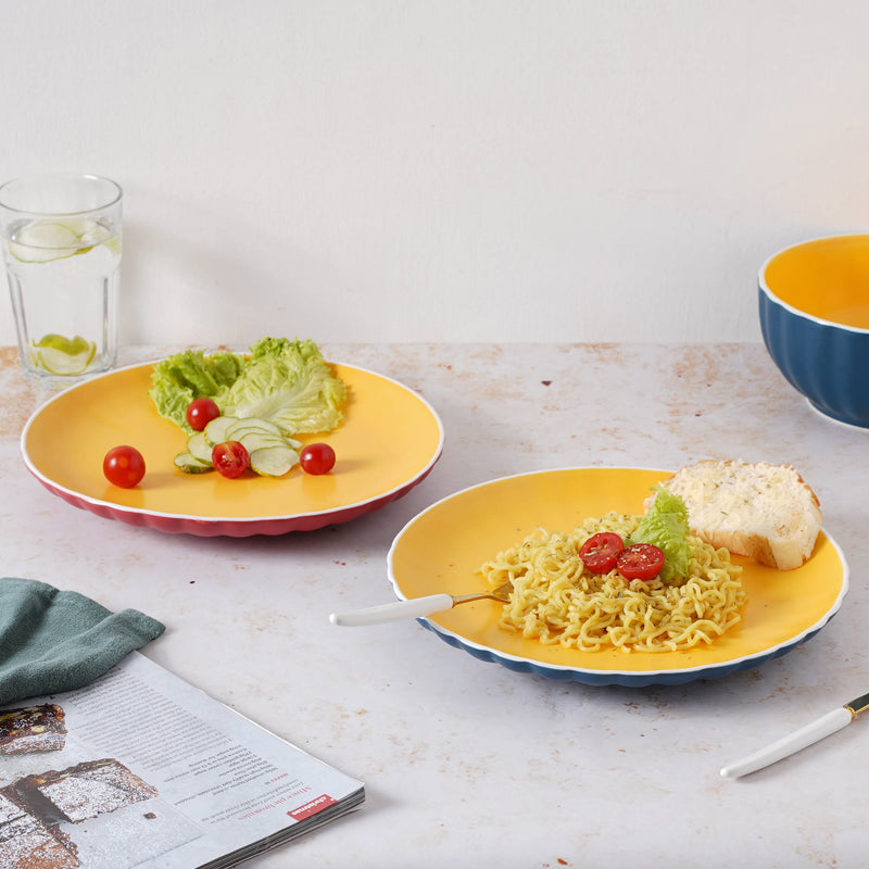 Chrome Dinner Plate 9.5 Inch - Serving plate, rice plate, ceramic dinner plates| Plates for dining table & home decor