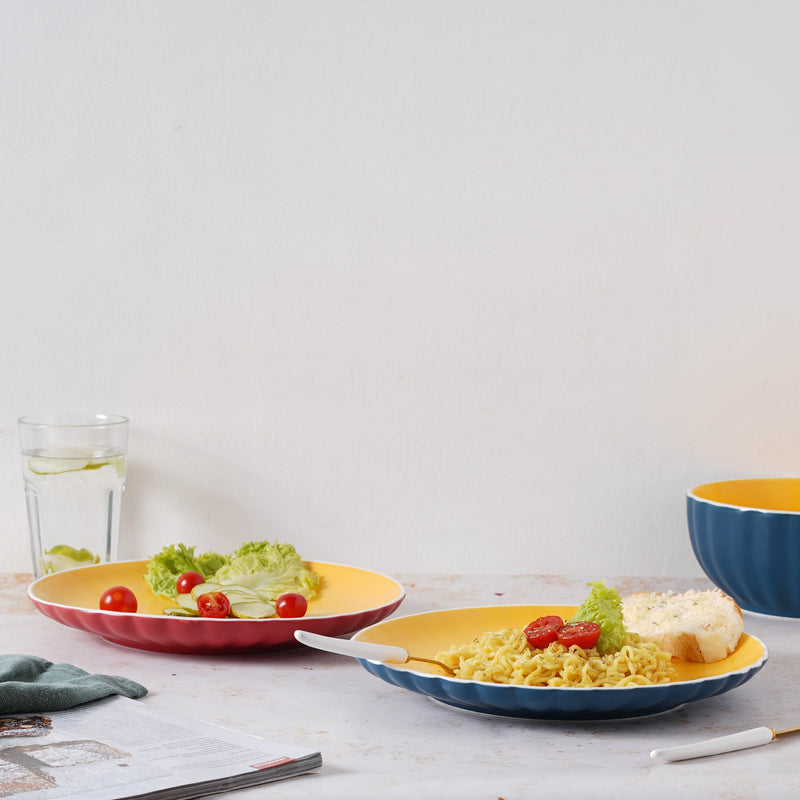 Chrome Dinner Plate 9.5 Inch - Serving plate, rice plate, ceramic dinner plates| Plates for dining table & home decor