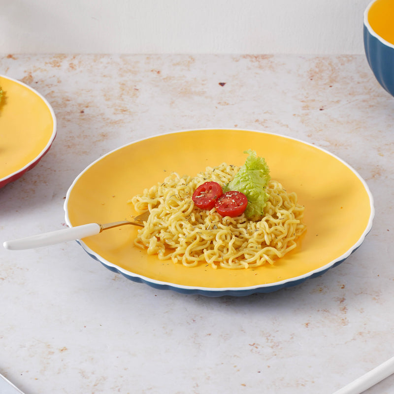 Chrome Dinner Plate 9.5 Inch - Serving plate, rice plate, ceramic dinner plates| Plates for dining table & home decor