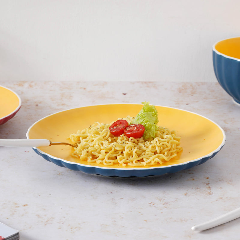 Chrome Dinner Plate 9.5 Inch - Serving plate, rice plate, ceramic dinner plates| Plates for dining table & home decor