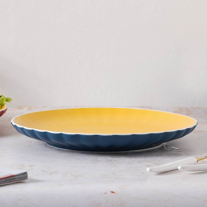 Chrome Dinner Plate 9.5 Inch - Serving plate, rice plate, ceramic dinner plates| Plates for dining table & home decor