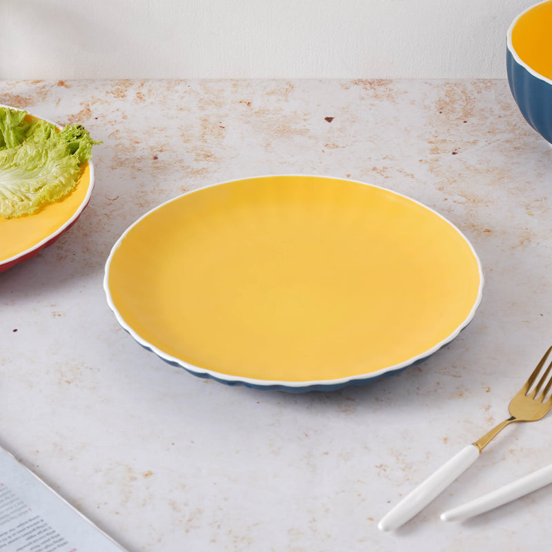 Chrome Dinner Plate 9.5 Inch - Serving plate, rice plate, ceramic dinner plates| Plates for dining table & home decor