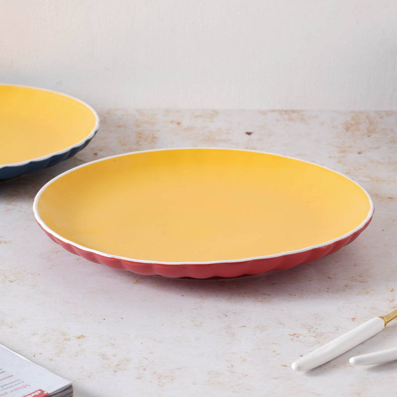 Chrome Dinner Plate 9.5 Inch - Serving plate, rice plate, ceramic dinner plates| Plates for dining table & home decor